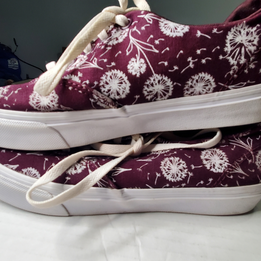 Vans Women's Burgundy Dandelion Sneakers 7 - Picture 7 of 8